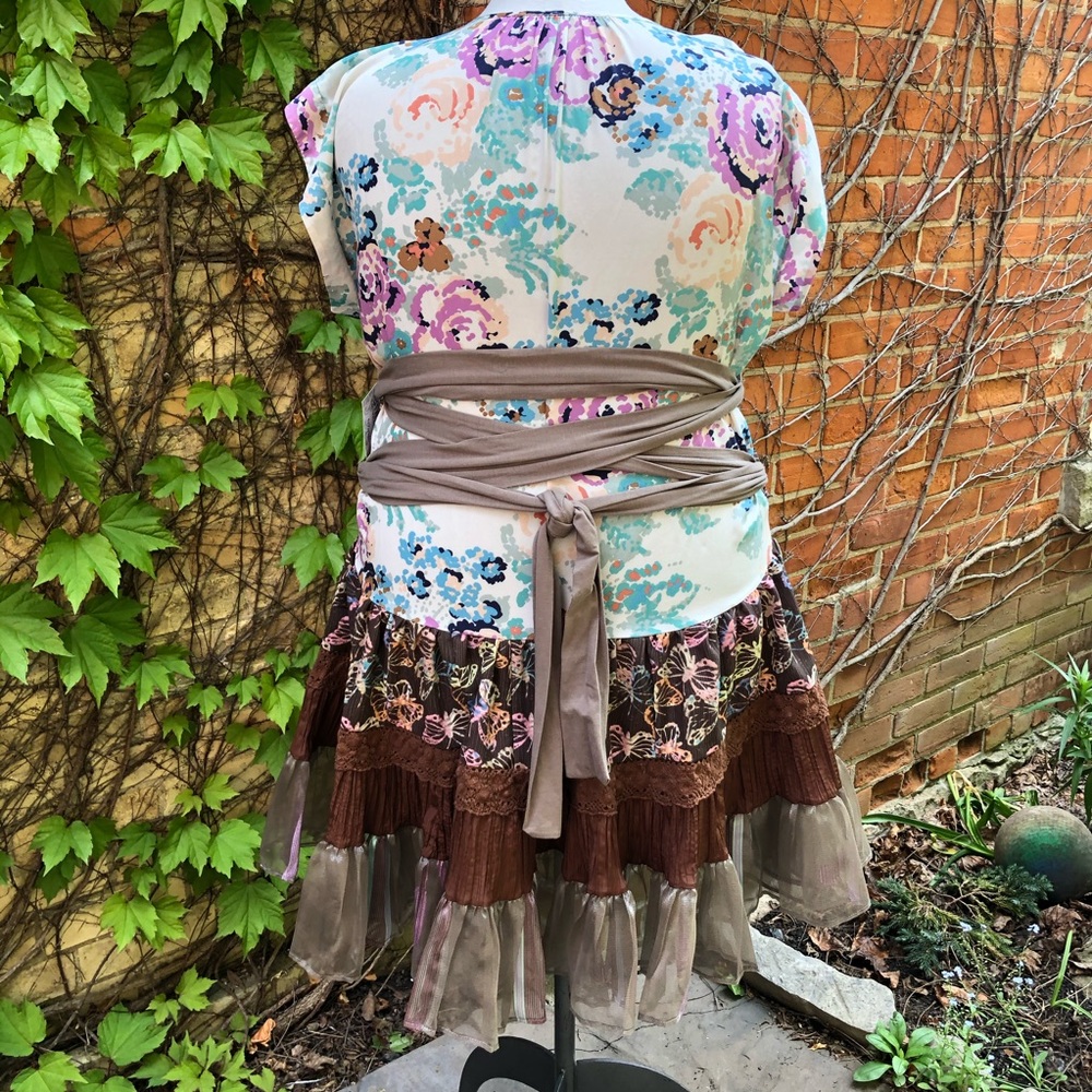 2XL EMBODY Dress Upcycled Flared Boho